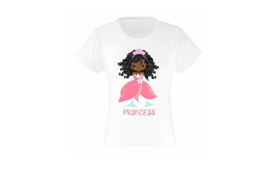 Afro Girl Princess T shirt - Custom Printed T shirt