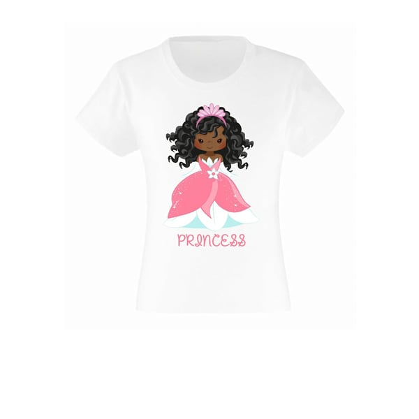 Afro Girl Princess T shirt - Custom Printed T shirt
