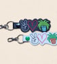 Plant Keyring - Peace Love Plant Faux Leather Bag Charm