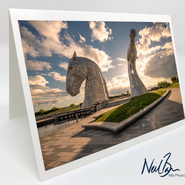 The Kelpies Falkirk - Scotland Greeting Card by Neil Barr