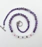 Amethyst & Crackle Quartz Necklace, February Birthday, Anniversary, Gift For Her - Image 4