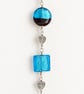 Blue and Purple Beaded Hanging Decoration with Silver Filigree Heart - Image 4