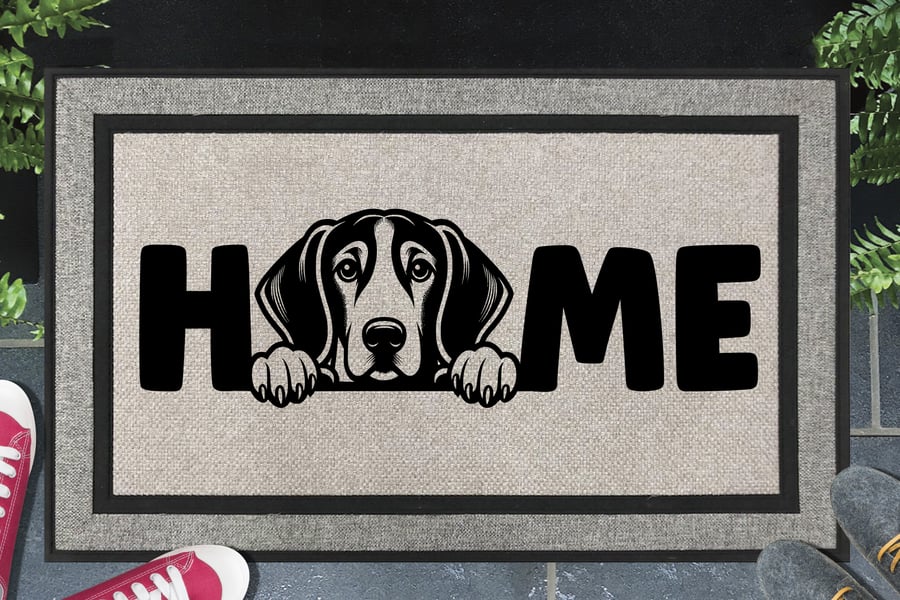 English Foxhound Home Door Mat - All Weather - Foxhound Welcome Mat - 45x70cm 