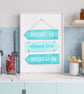 Home is Where the Beach is A4 Art Print, Beach Sign - Image 2
