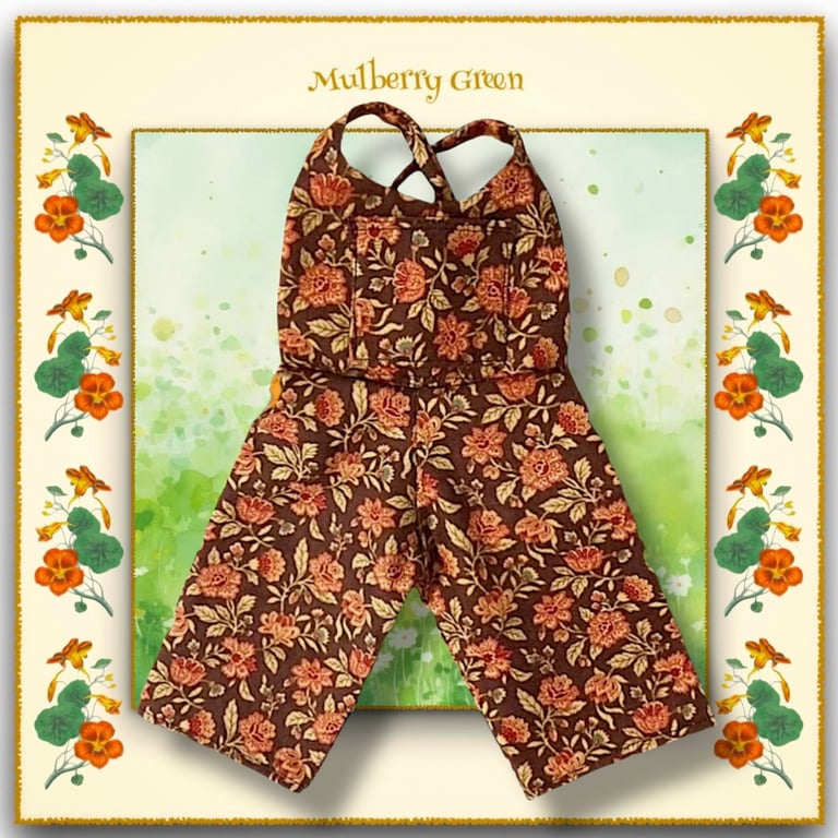 Flowered Cotton Dungarees