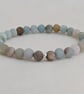 Amazonite gemstone stretch bracelet with sterling silver detail  - Image 5