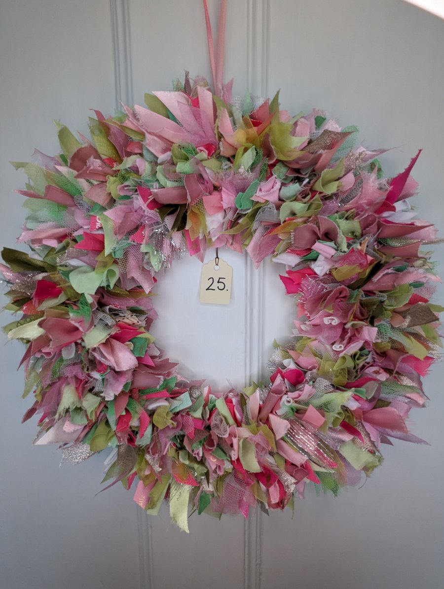 Handmade Upcycled Guilt Free Wreath fairy colour mix