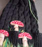 Bobble Hat cabled wool faux fur pompom beanie black  - Image 5