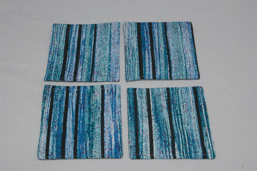 Coaster 4 Retro Striped Fabric Coasters
