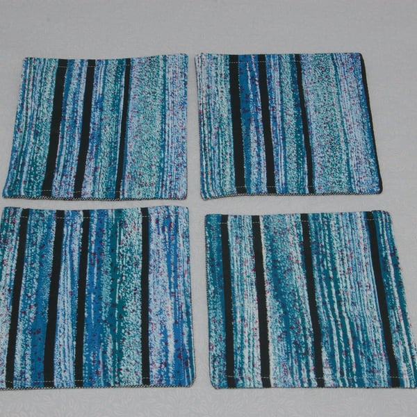 Coaster 4 Retro Striped Fabric Coasters