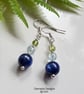 Kyanite, Sky Blue Topaz e & Peridot Sterling Silver Earrings 