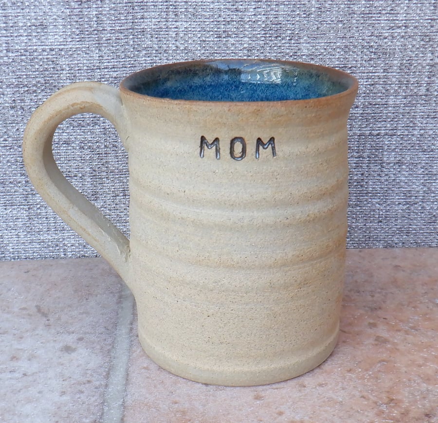 Coffee mug tea cup for MOM mum handthrown stoneware pottery ceramic wheel thrown