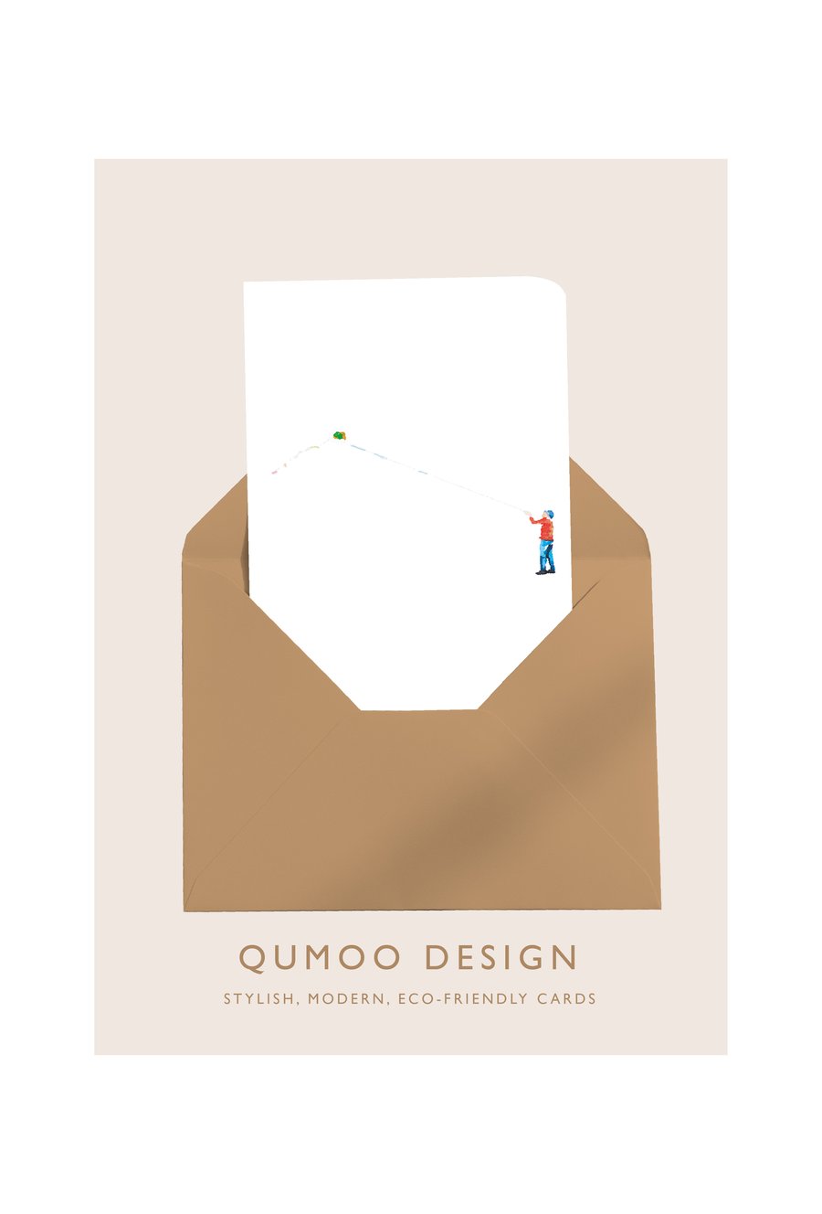 Boy with kite Card (QM228)