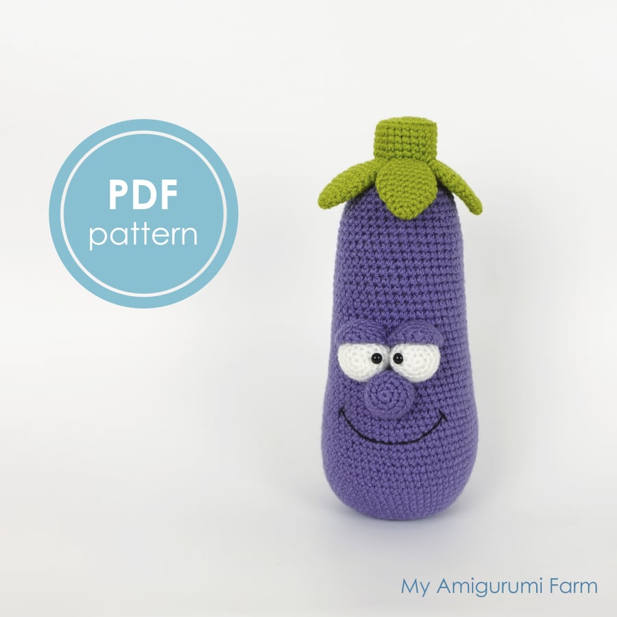 PATTERN: crochet eggplant pattern - amigurumi eggplant pattern - aubergine