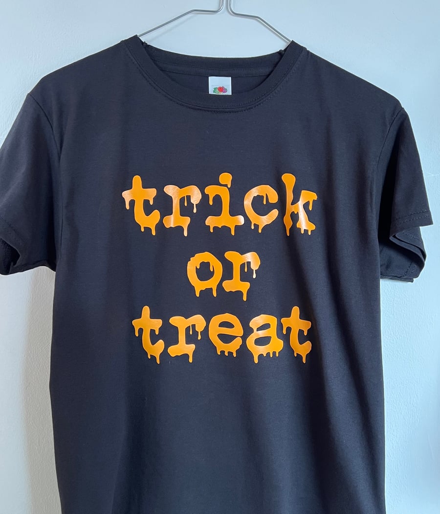 Customisable & Personalised Men's Women's Kid's Halloween T Shirt TRICK OR TREAT