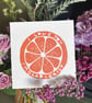 The Orange original linocut image