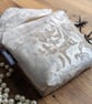 Make-up Bag or Toiletries Bag in Silver Beige Chenille  - Image 3