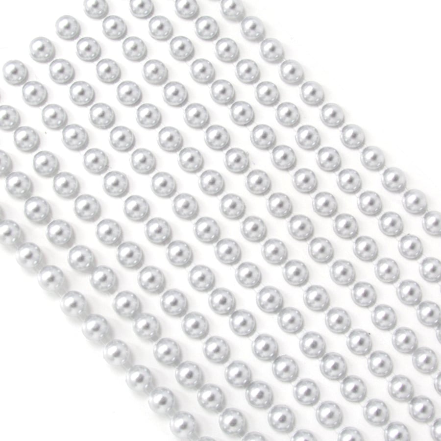 200 Self Adhesive Pearls 6mm Beautiful Small Round SILVER Pearl Stick On Adhesiv