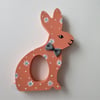 Easter Bunny Chocolate Egg Holder Wooden Hand Painted Rabbit