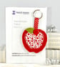 Apple textile keyring - felt fabric key ring, teachers thank you christmas gift