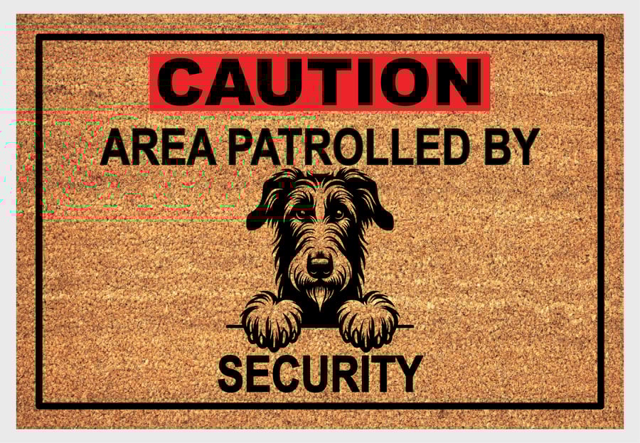 Irish Wolfhound Security Door Mat - Irish Wolfhound Welcome Mat - 3 Sizes