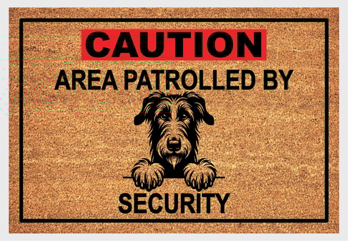 Irish Wolfhound Security Door Mat - Irish Wolfhound Welcome Mat - 3 Sizes