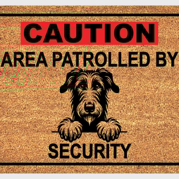 Irish Wolfhound Security Door Mat - Irish Wolfhound Welcome Mat - 3 Sizes