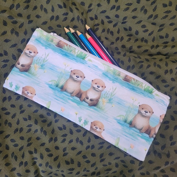 Pencil case - cute otters