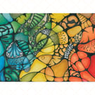 Rainbow Abstract Neurographic Art - Jitter bug A4