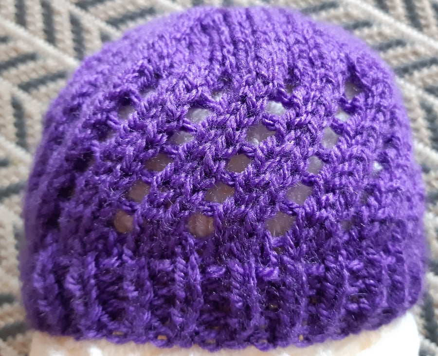 Hand knitted baby hat