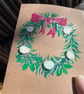 Hand painted Seaglass Christmas Wreath card  - Image 5