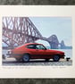 Ford Capri at the Forth Bridge, Edinburgh, Signed Mounted Print FREE DELIVERY