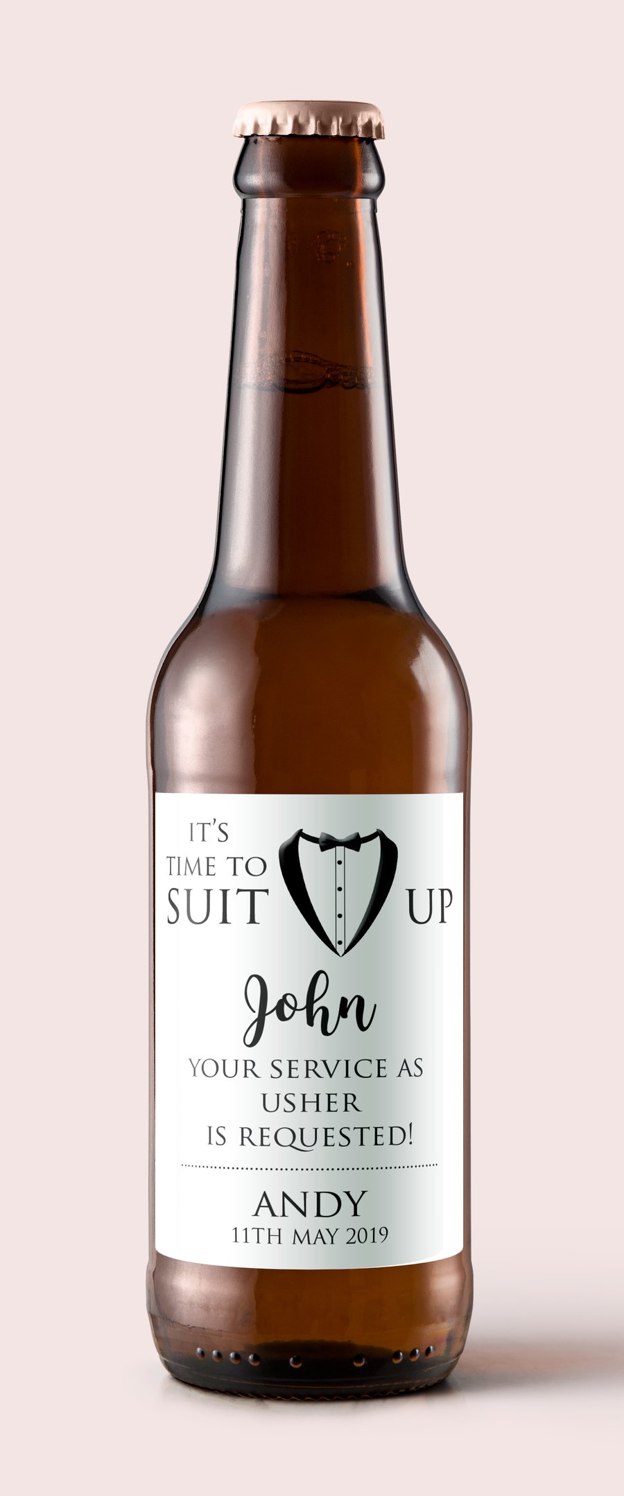 Will You Be My Usher, Best Man,Groomsman Wedding Beer Bottle Label