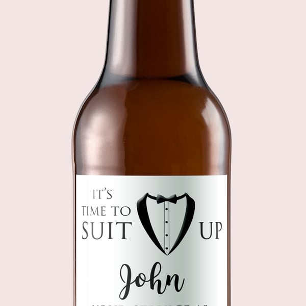Will You Be My Usher, Best Man,Groomsman Wedding Beer Bottle Label