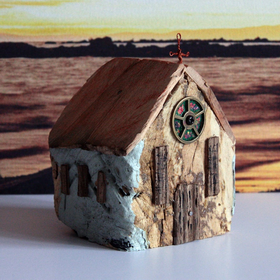  Wonky Driftwood Buildings, Driftwood Art from Scotland