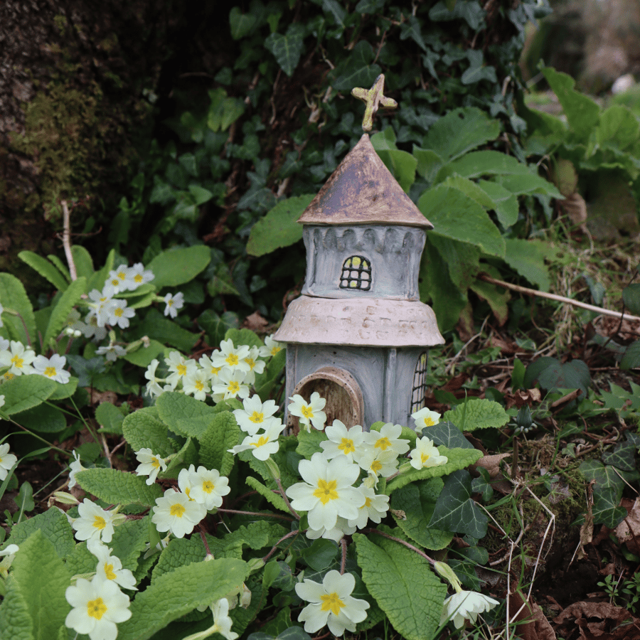 Ceramic Fairy Woodland Church Vessel
