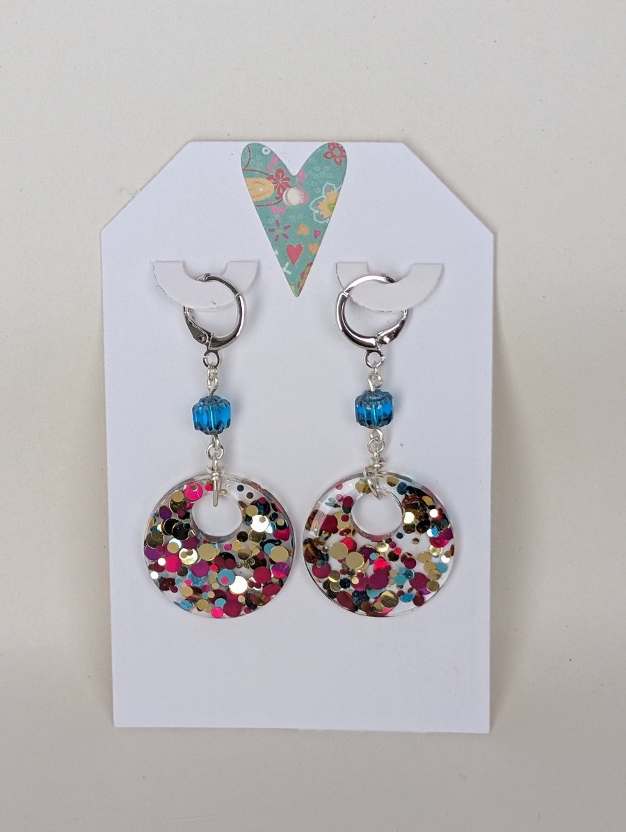 Circle Shaped Resin Earrings
