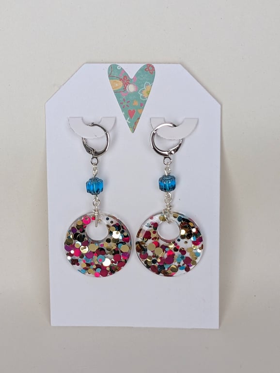 Circle Shaped Resin Earrings