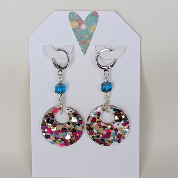 Circle Shaped Resin Earrings