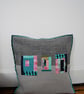 Modern patchwork zipped cushion cover - Image 2