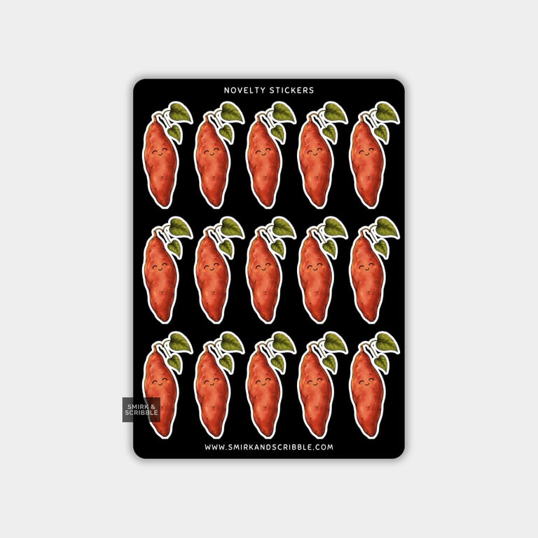 Funny Vinyl Sticker Sheet For Adults - Sweet Potato