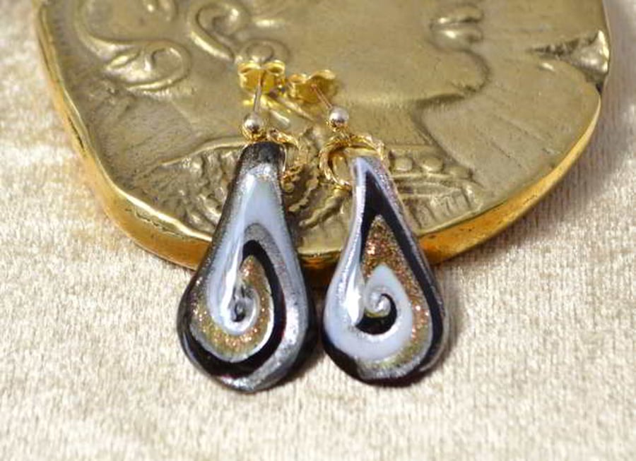 Murano Glass Spiral Earrings