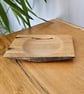 Rustic oak wooden turned trinket bowl