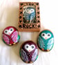  Rock Art Pink Owl, Hand Painted.  - Image 3