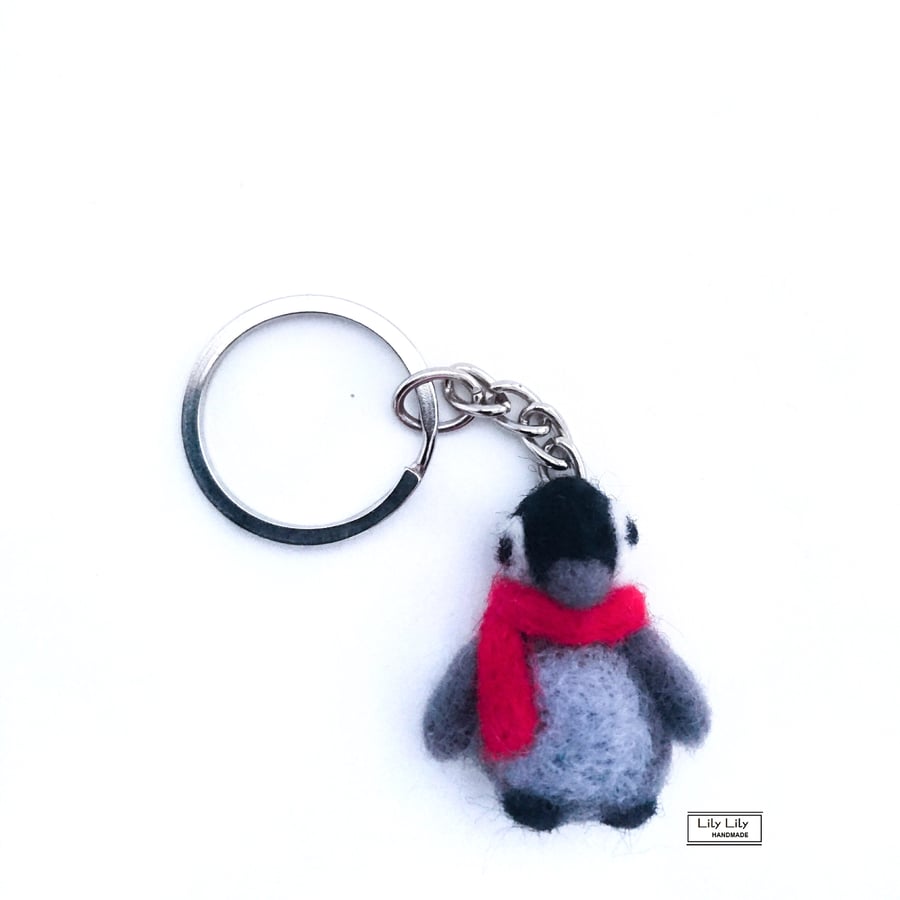 Baby penguin keyring, bagcharm, keycharm by Lily Lily Handmade