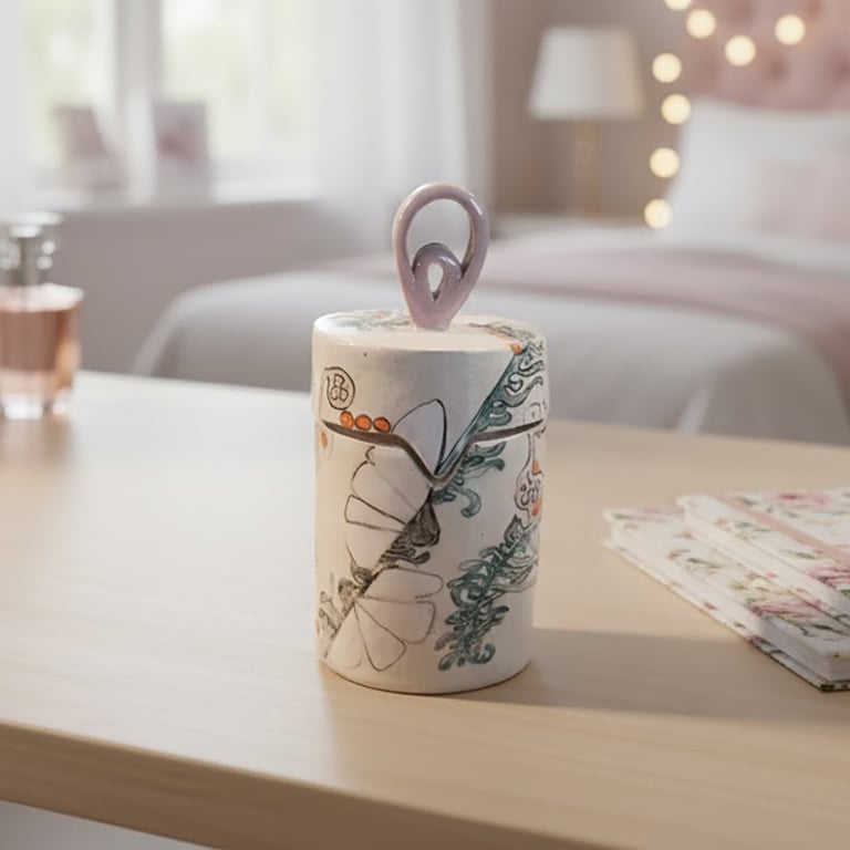 'Wings of Love' keepsake pot - handmade ceramic