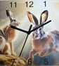 hare wall hanging clock brown hare - Image 1