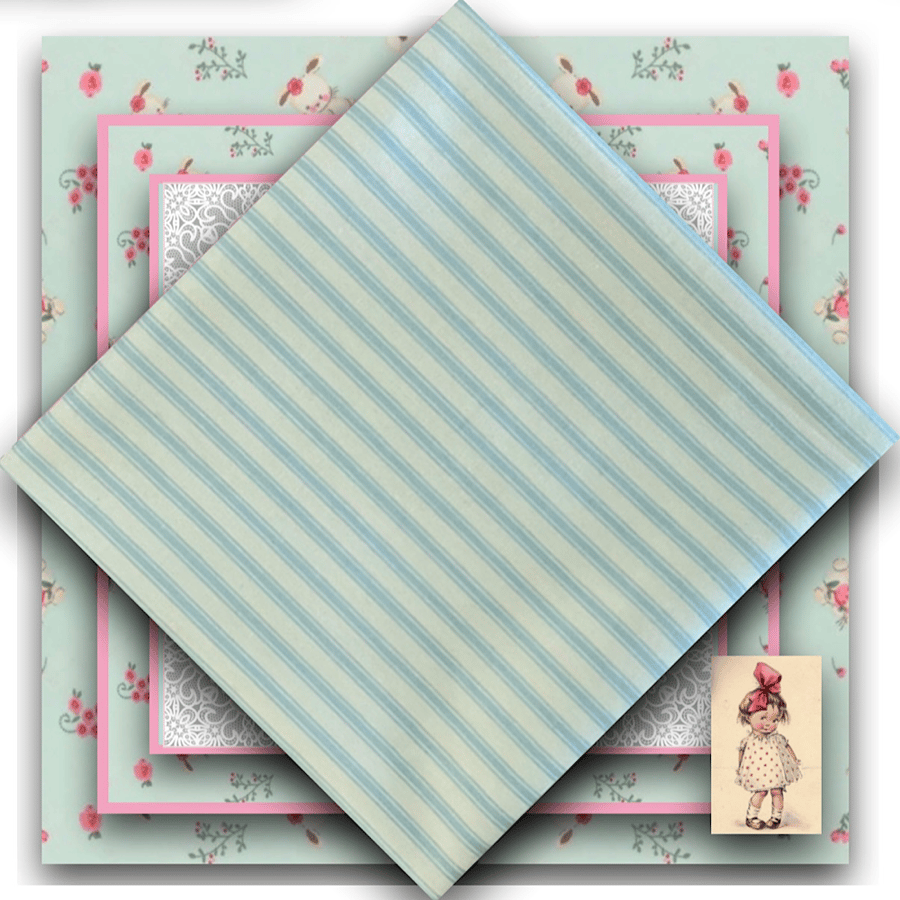 Pale Blue Stripe Fat Quarter