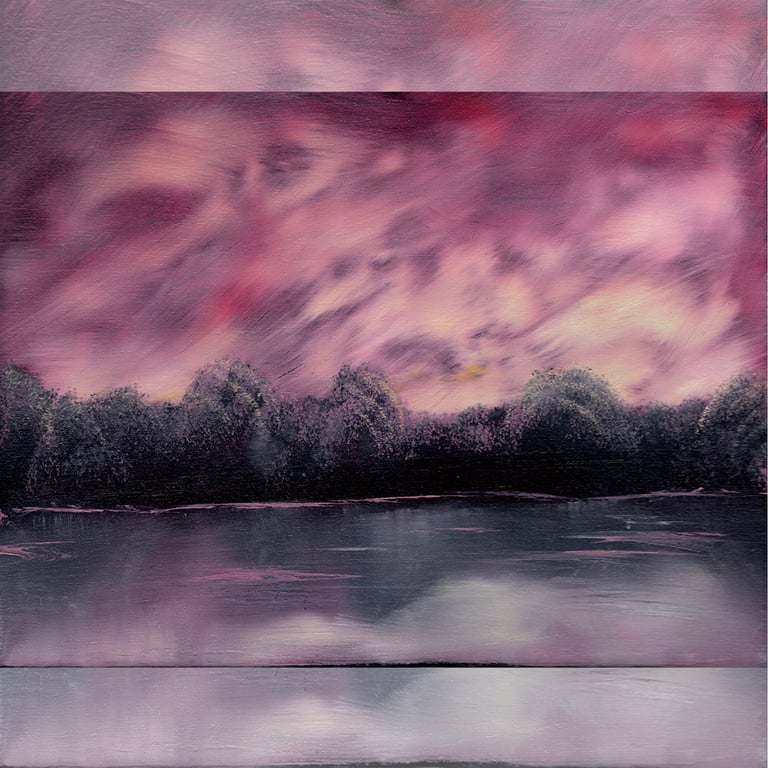 Burning Horizon Fine Art Print – Fiery Sunset Landscape Giclée