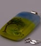 Windy Day, Fused Glass Pendant with Sterling Silver Findings - Image 7